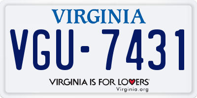 VA license plate VGU7431