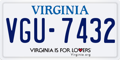 VA license plate VGU7432