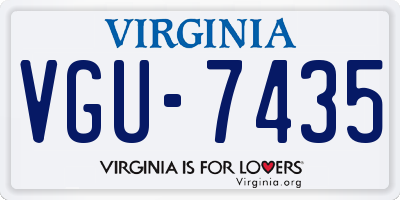 VA license plate VGU7435