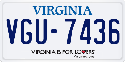 VA license plate VGU7436