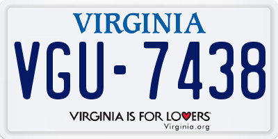 VA license plate VGU7438
