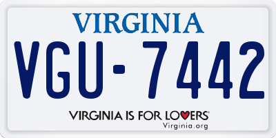 VA license plate VGU7442