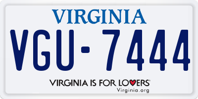 VA license plate VGU7444