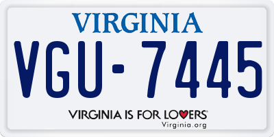VA license plate VGU7445