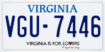 VA license plate VGU7446