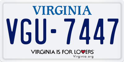 VA license plate VGU7447