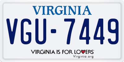 VA license plate VGU7449