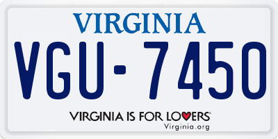 VA license plate VGU7450