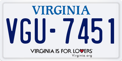 VA license plate VGU7451