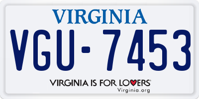 VA license plate VGU7453