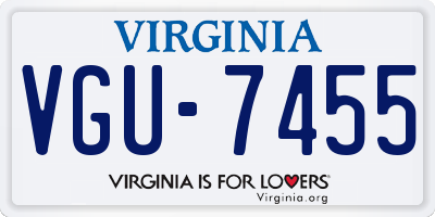 VA license plate VGU7455