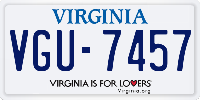 VA license plate VGU7457