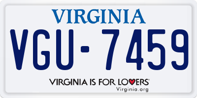 VA license plate VGU7459