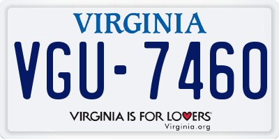 VA license plate VGU7460