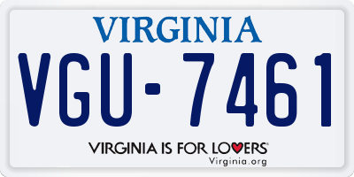 VA license plate VGU7461