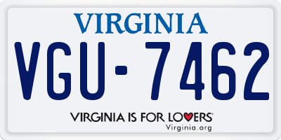VA license plate VGU7462