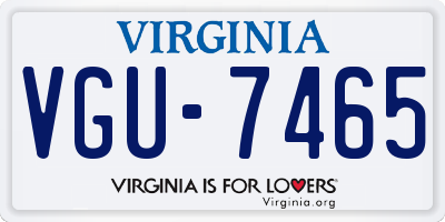 VA license plate VGU7465