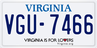 VA license plate VGU7466