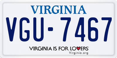 VA license plate VGU7467