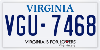 VA license plate VGU7468