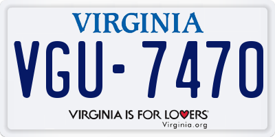 VA license plate VGU7470
