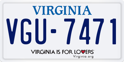VA license plate VGU7471