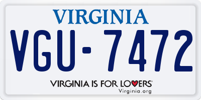 VA license plate VGU7472