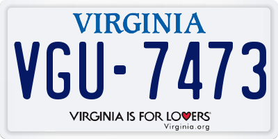 VA license plate VGU7473