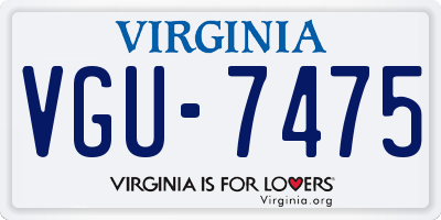 VA license plate VGU7475
