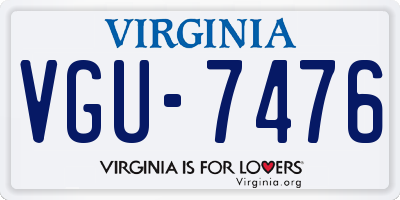VA license plate VGU7476