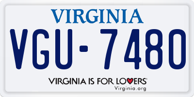 VA license plate VGU7480