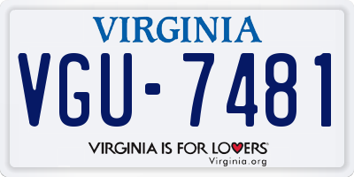 VA license plate VGU7481