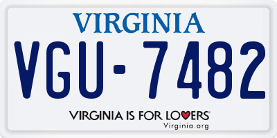 VA license plate VGU7482