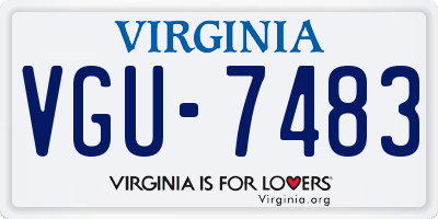 VA license plate VGU7483