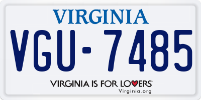 VA license plate VGU7485