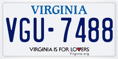 VA license plate VGU7488