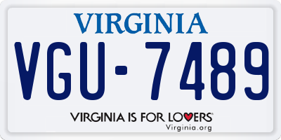 VA license plate VGU7489