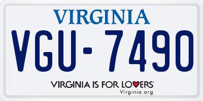 VA license plate VGU7490