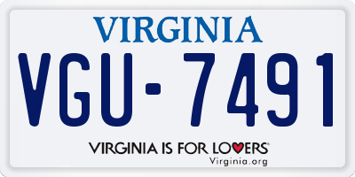 VA license plate VGU7491