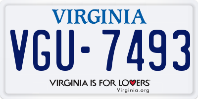 VA license plate VGU7493