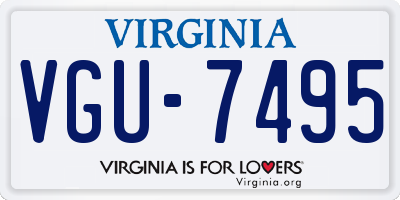 VA license plate VGU7495