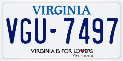 VA license plate VGU7497