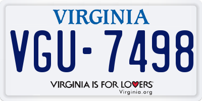 VA license plate VGU7498