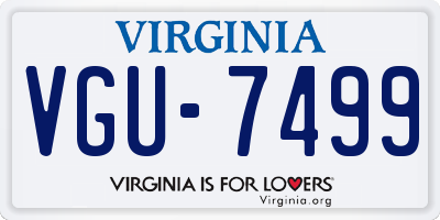 VA license plate VGU7499