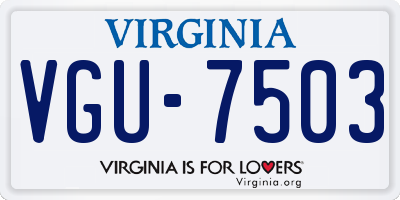 VA license plate VGU7503
