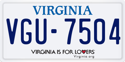 VA license plate VGU7504
