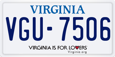 VA license plate VGU7506