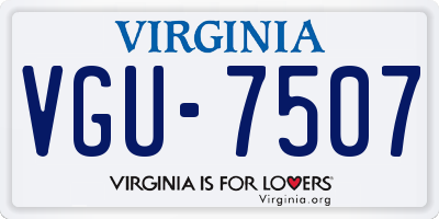 VA license plate VGU7507