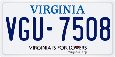 VA license plate VGU7508