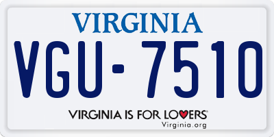 VA license plate VGU7510